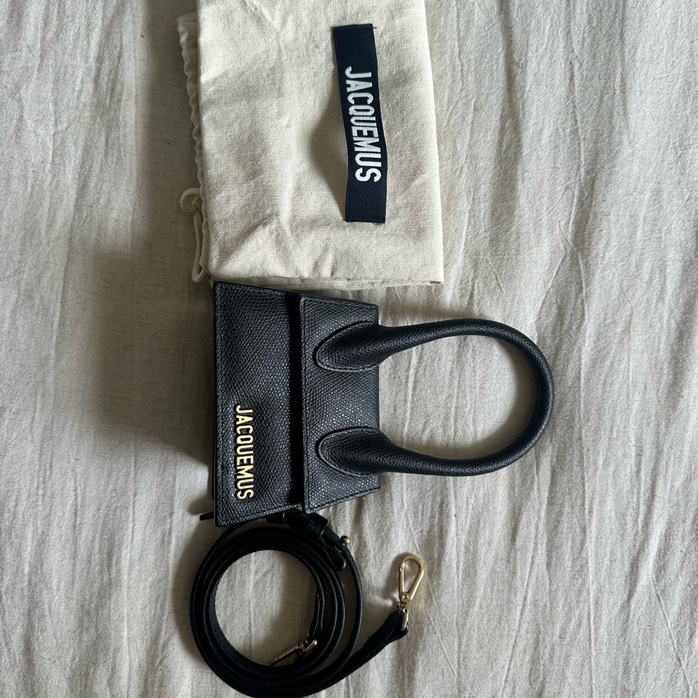 Jacquemus Black Mini Bag with Gold Logo
